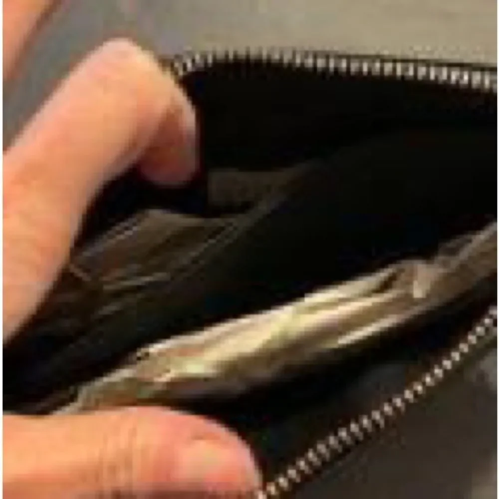 NWT Womens small fake croc wristlet wallet black